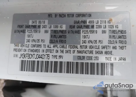 2018 Mazda Cx-5 Touring from USA, damaged, VIN JM3KFBCM7J0440176